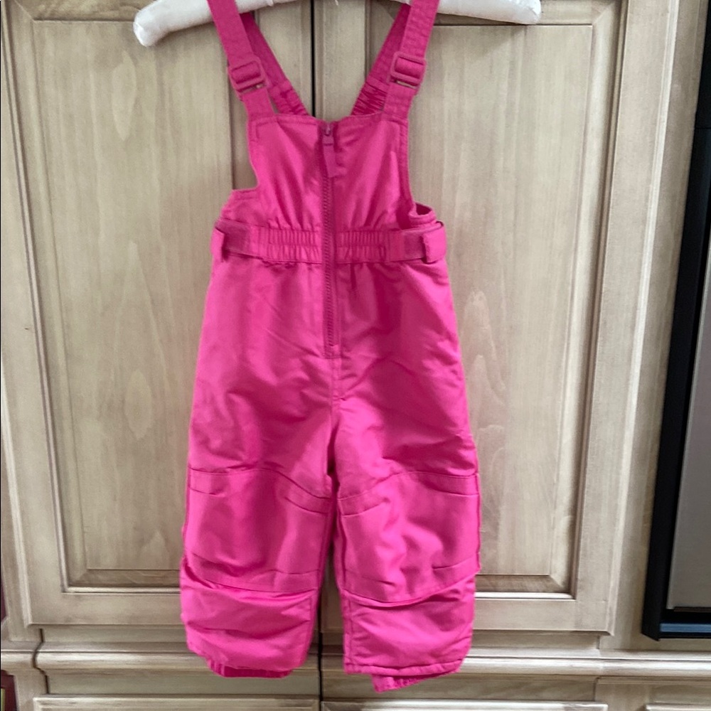 Cat & Jack sz 18 mos Kids Pink Snow Bib Overalls LN